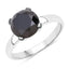 3.00 Carat Genuine Black Diamond 14K White Gold Engagement Ring
