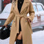 Women's Double-Breasted Pea Coat with Belt