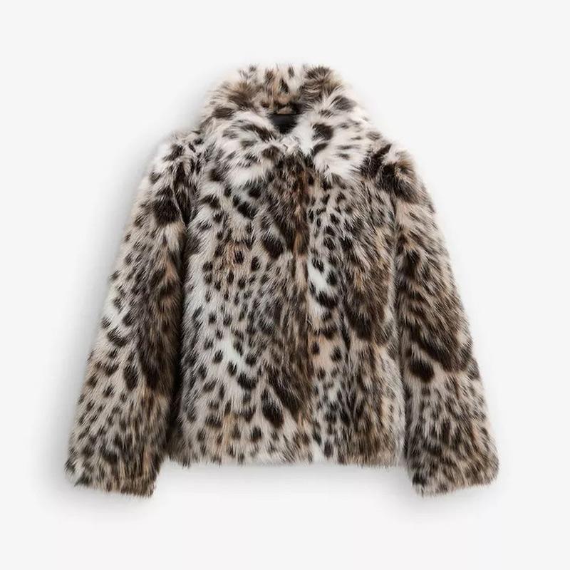 Manteau chaud à col casual imprimé léopard pour femmes