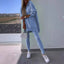 Women's Sports Casual Slit Hooded Sweatshirt Tights Set
