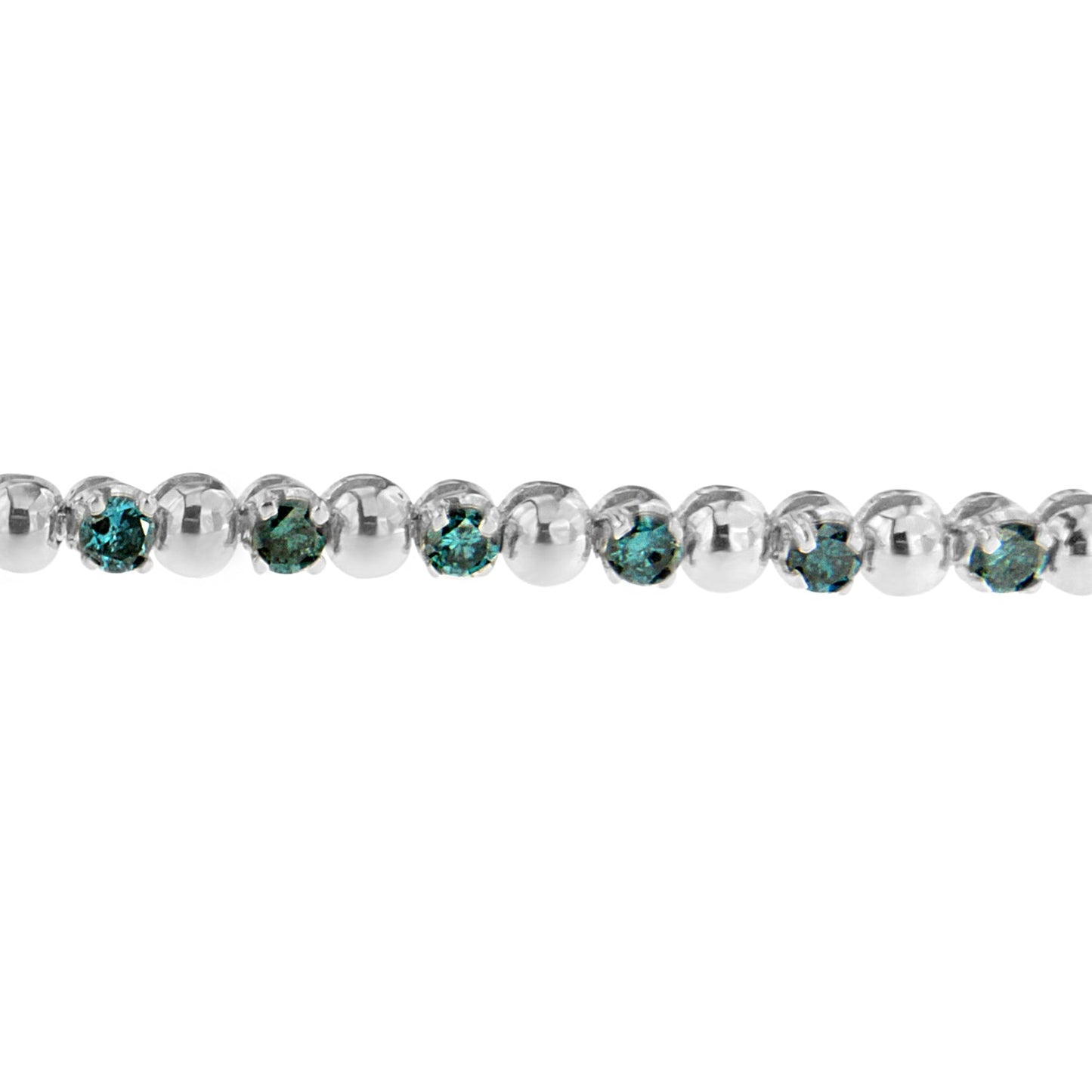 Bracelet en diamants bleus taille ronde en or blanc 14K