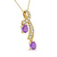 Collar con Colgante de Zafiro Rosa y Diamante en Oro Amarillo de 14K