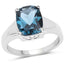 Bague de fiançailles en topaze bleue de Londres de 3,50 carats en argent sterling