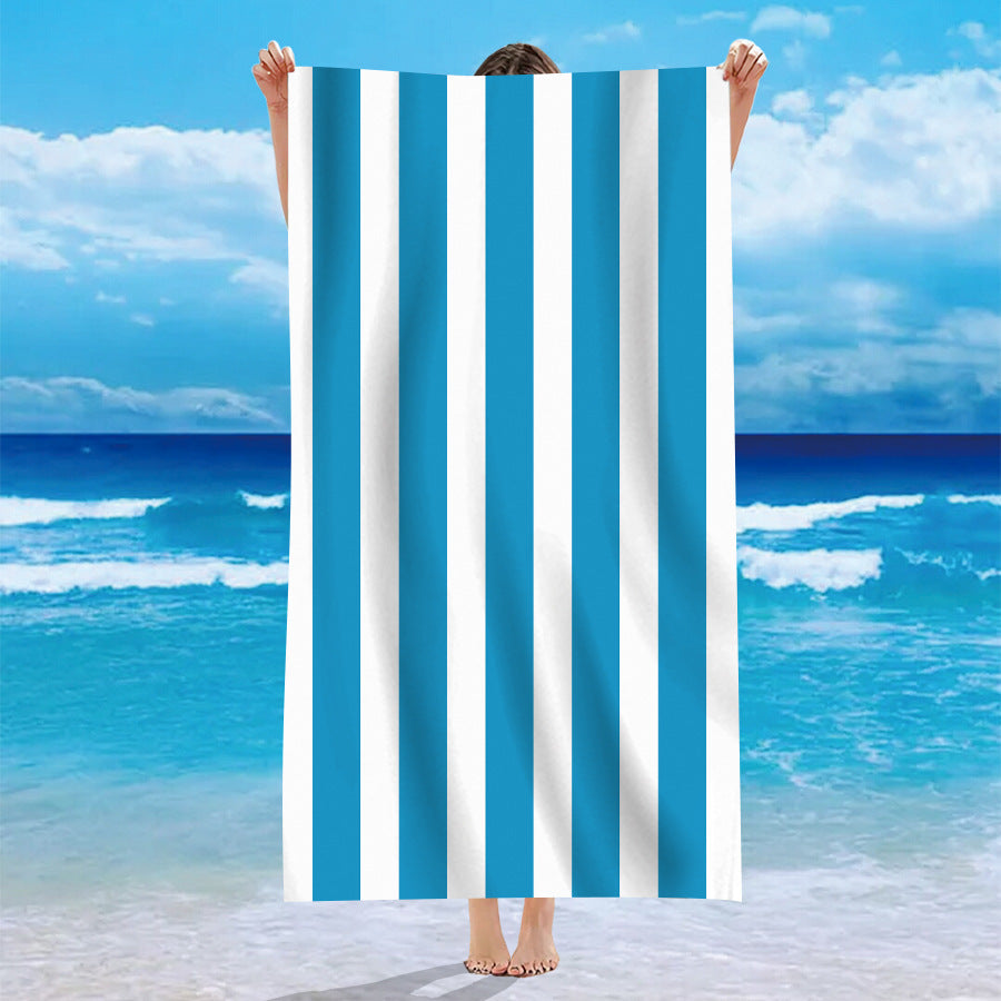 Personalized Striped Microfiber Beach Towel