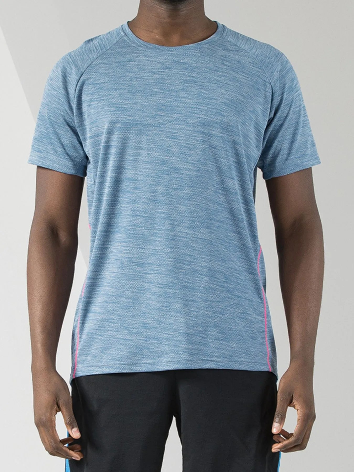 T-shirt actif à col rond et manches courtes pour hommes grandes tailles