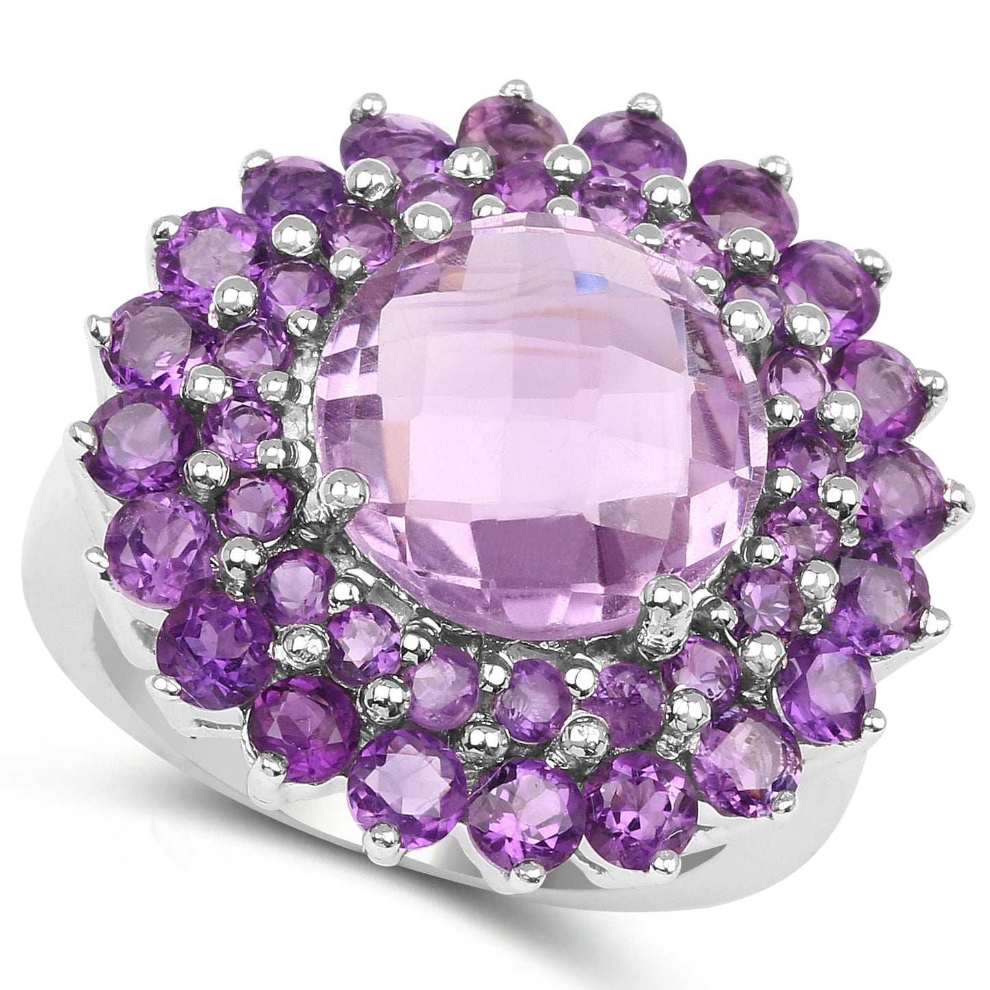 Bague en argent sterling .925 avec améthyste véritable de 8,02 carats