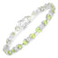 Bracelet en argent sterling avec péridot véritable de 9,78 carats et diamants blancs