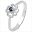 0.07 Carat Blue Sapphire Sterling Silver Engagement Ring