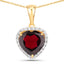 5.76 Carat Genuine Garnet & White Topaz Sterling Silver Pendant