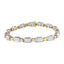 Bracelet en or bicolore 14K avec diamants en taille princesse et baguette