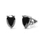 Boucles d'oreilles en diamant noir taillé en poire en or blanc 14K