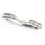 14k White Gold Curved Antique Style Diamond Wedding Band