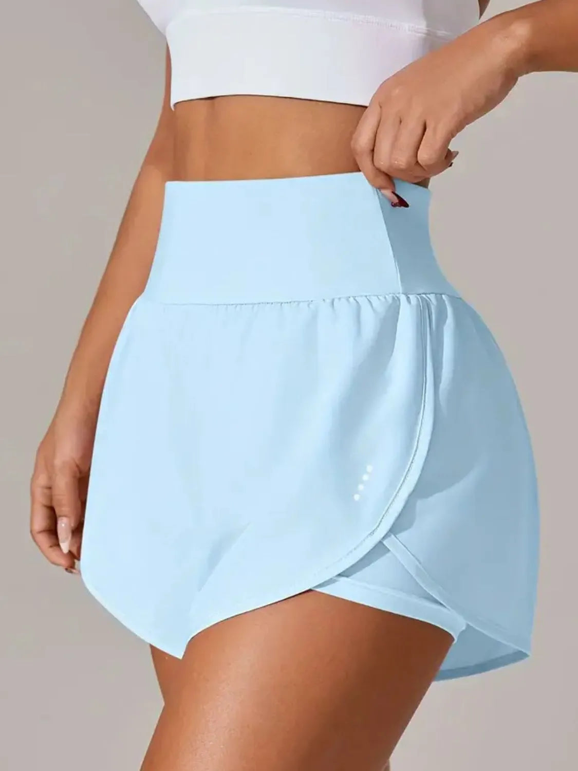 Shorts Actifs Taille Haute avec Poches