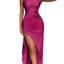 Elegant One-Shoulder Backless Slit Dress for Women
