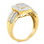 Anillo de cóctel de diamantes en oro amarillo de 10 quilates - Talla 7