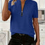 T-shirt uni à côtes avec manches zippées