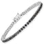 3.15 Carat Genuine Black Diamond Sterling Silver Bracelet