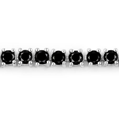 3.15 Carat Genuine Black Diamond Sterling Silver Bracelet