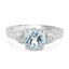 2.28 Carat Genuine Blue Topaz & White Topaz Sterling Silver Ring