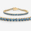 Bracelet en diamant bleu véritable de 12,95 carats en or jaune 14K