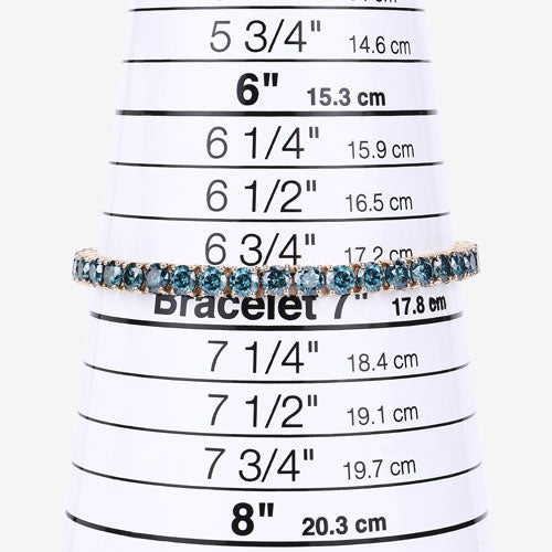 Bracelet en diamant bleu véritable de 12,95 carats en or jaune 14K