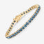 Bracelet en diamant bleu véritable de 12,95 carats en or jaune 14K