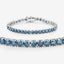 Bracelet de tennis en diamant bleu véritable de 14,33 carats en or blanc 14K