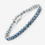 14.33 Carat Genuine Blue Diamond Tennis Bracelet in 14K White Gold