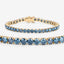 Pulsera de tenis de diamantes azules genuinos de 14.33 quilates en oro amarillo de 14K
