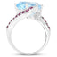 Bague en argent sterling avec topaze bleue et rhodolite de 8,40 carats