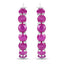 2.80 Carat Genuine Ruby .925 Sterling Silver Hoop Earrings