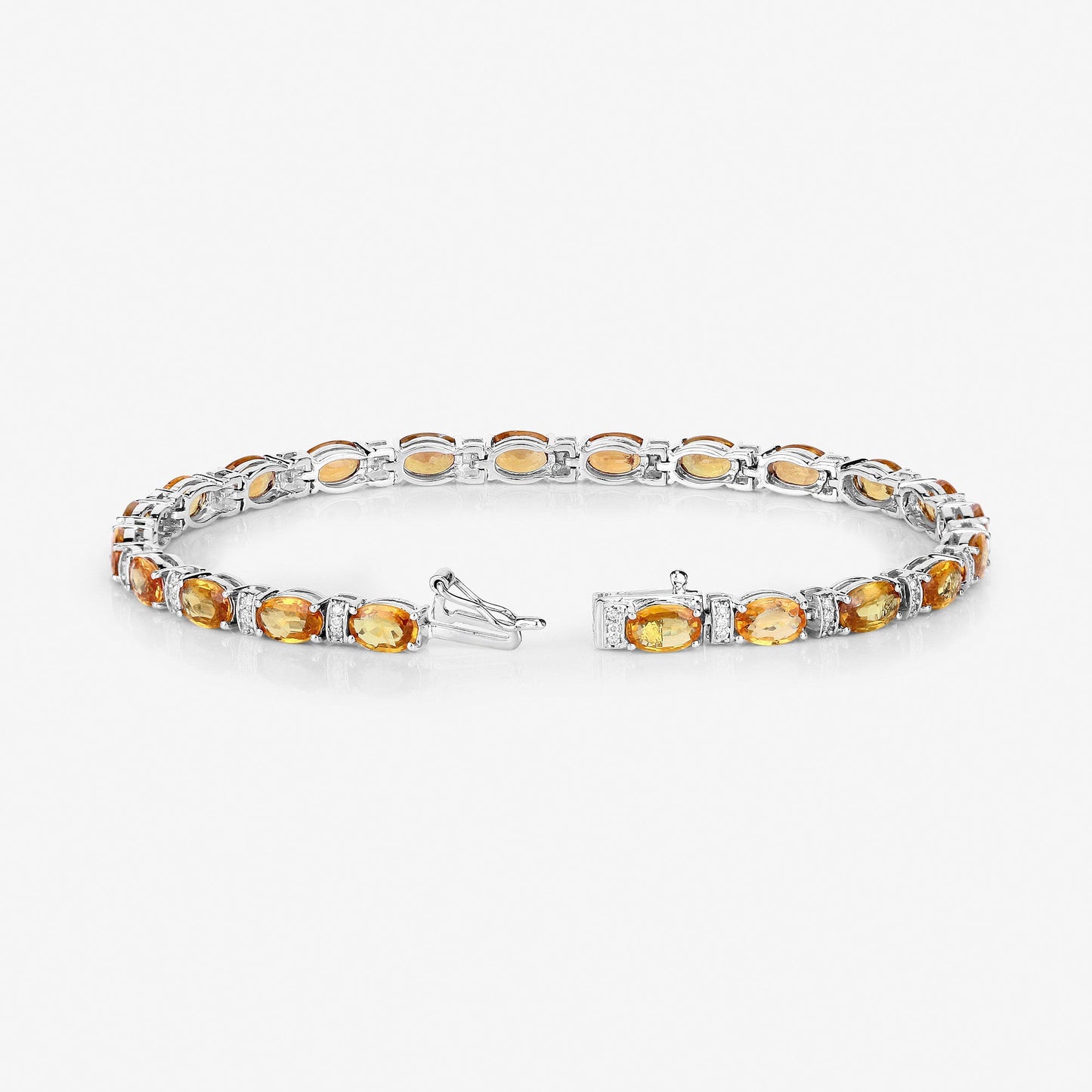 Pulsera de Zafiro Naranja y Diamante de 12.33 Quilates