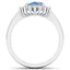 Bague en aigue-marine véritable de 1,24 carat et diamants blancs en or blanc 14K