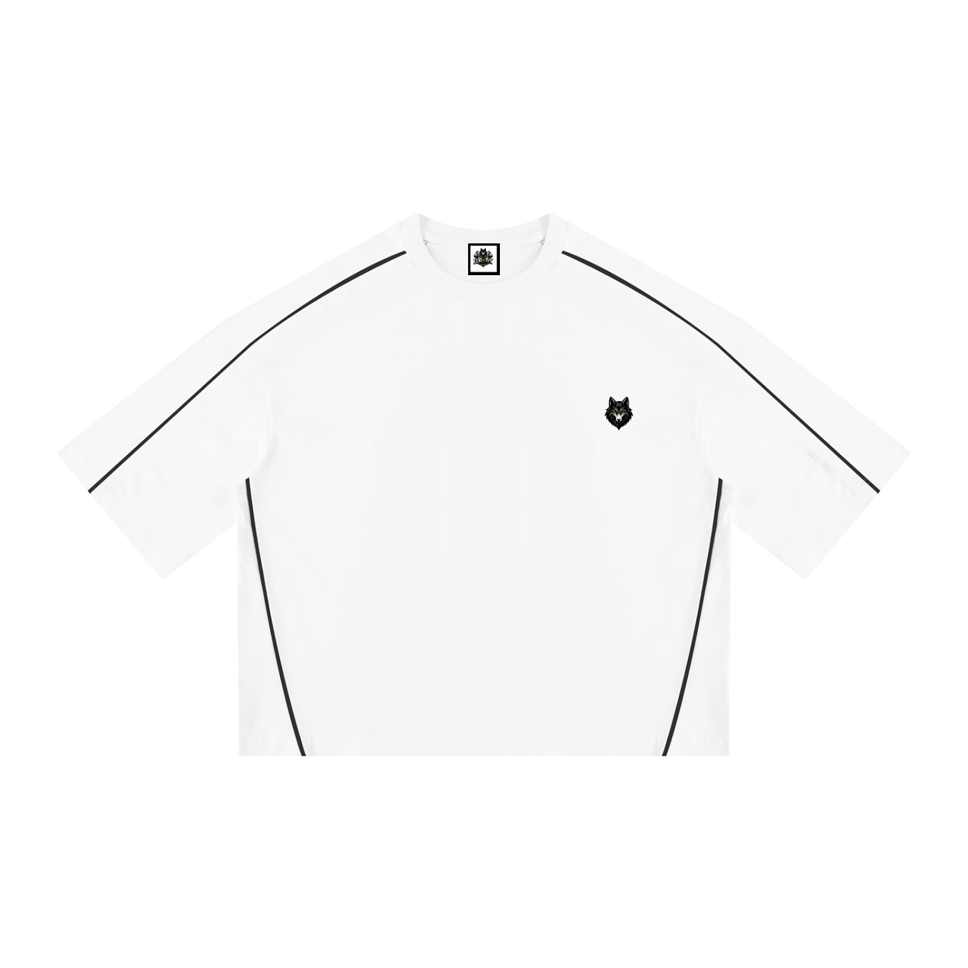 T-shirt boxy à piping unisexe Loki & Ivy en poids lourd