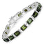 Bracelet en or blanc 14K avec tourmaline verte de 19,04 carats et diamants blancs