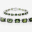 Bracelet en or blanc 14K avec tourmaline verte de 19,04 carats et diamants blancs