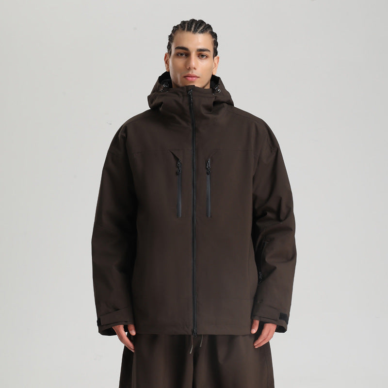Men's Waterproof Breathable Loose Zip Ski Suit Jacket