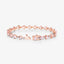Bracelet en or rose 14K avec morganite véritable de 7,56 carats et diamants blancs