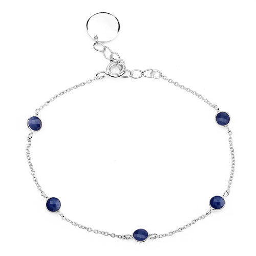 1.50 Carat Genuine Blue Sapphire Sterling Silver Bracelet