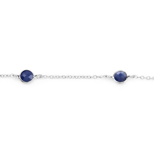 1.50 Carat Genuine Blue Sapphire Sterling Silver Bracelet