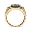 Men's 14K Yellow Gold Plated Sterling Silver Diamond Cluster Ring - Size 10