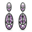 12.45 Carat Genuine Amethyst and Black Spinel Earrings