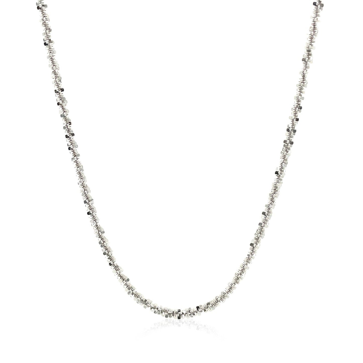 Collier en chaîne scintillante en argent sterling plaqué rhodium