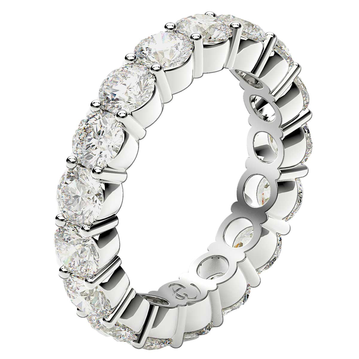 Round Cut Lab Grown Diamond Eternity Ring in 14k White Gold