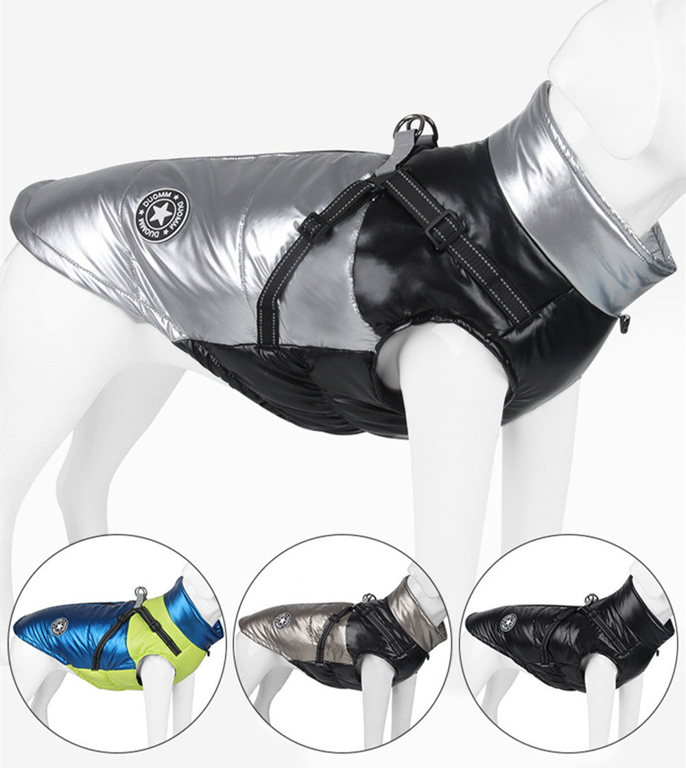 Reflective Windproof Cotton Coat for Big Dogs