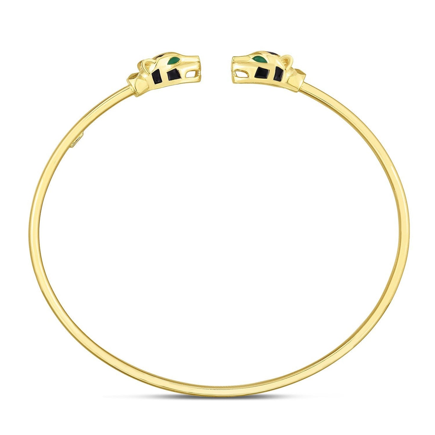 Bracelet jonc panthère en or jaune 14 carats - Bracelet élégant