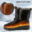 Botas de Nieve Impermeables de Piel Sintética para Mujer con Tacones Bajos