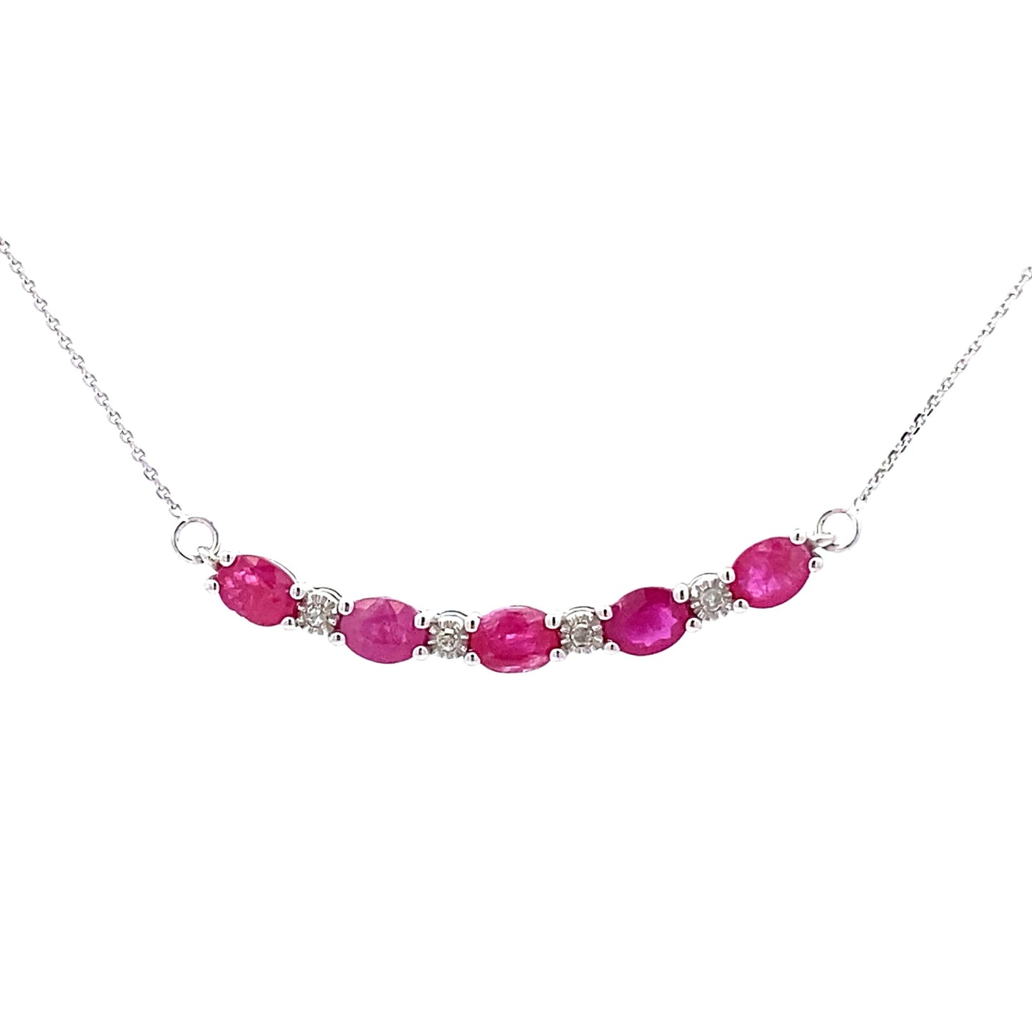.73ct Pendentif en Rubis et Diamants en Or Blanc 10KT