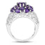 3.29 Carat Genuine Amethyst Cluster Ring in Sterling Silver