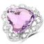 Anillo de plata esterlina con amatista genuina de 8.86 quilates y zirconia blanca